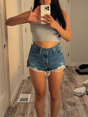 Levi's Blue Distressed Denim Cutoff Shorts sz 28